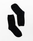 Cozy Fuzzy Crew Socks Black