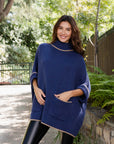 CozyCove Turtle Neck Poncho with Easy Sleeves Ponchos One