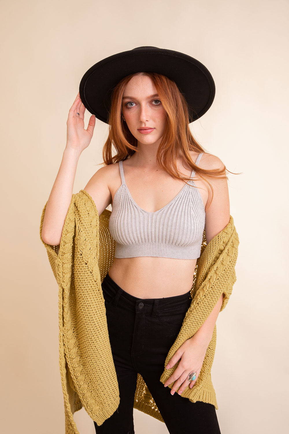 Dreamy Ribbed Knit Lounge Brami Bralette XS/S / Light Gray