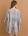 Elegant smoke floral kimono cardigan for casual and formal settings.