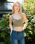 Essential Ribbed Cinch Crop Top XS/S / Sage