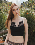 Flora V Cut Tulle Combo Bralette XS/S / Black