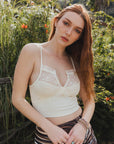 Flora V Cut Tulle Combo Bralette XS/S / Ivory