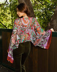 Free Spirit Boho Tie Front Wrap w/ Armholes Kimono