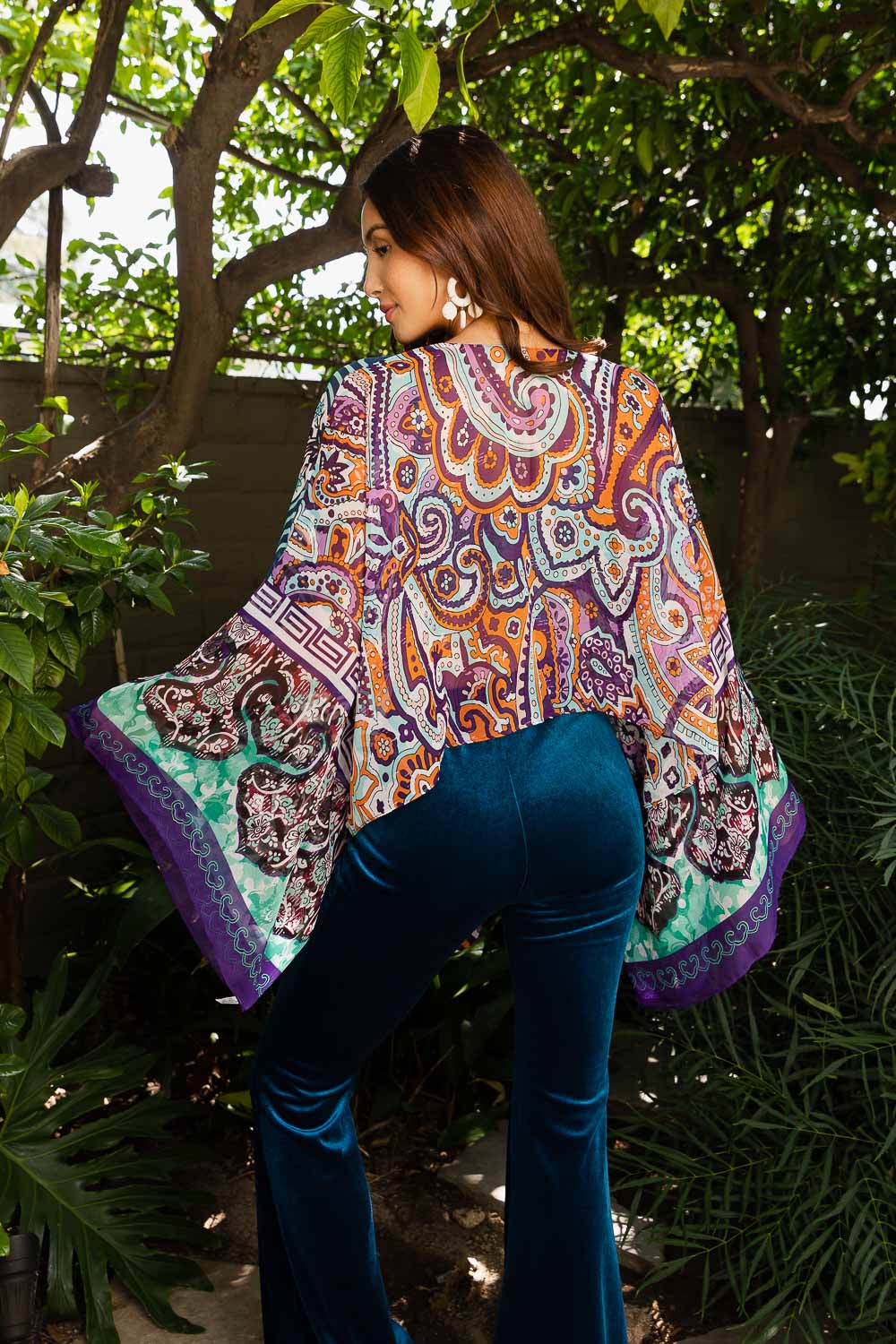 Free Spirit Boho Tie Front Wrap w/ Armholes Kimono