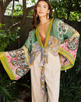 Free Spirit Boho Tie Front Wrap w/ Armholes Kimono