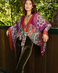 Free Spirit Boho Tie Front Wrap w/ Armholes Kimono