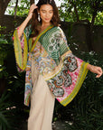 Free Spirit Boho Tie Front Wrap w/ Armholes Kimono One Size