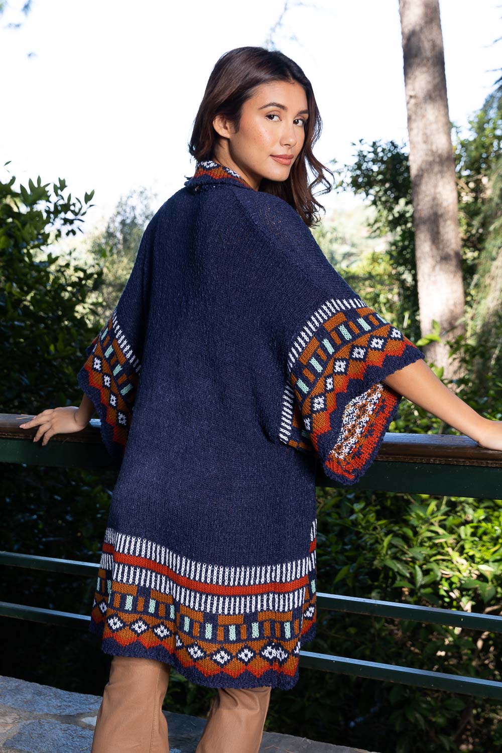 Kachina Tapestry Knit Cardigan Ruana Ponchos