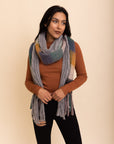 Knit Blend Tassel Trim Scarf Scarves