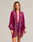 Lightweight and stylish ethereal anemone fuchsia kimono design.