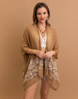 Lightweight Enchanted Mocha Bloom kimono perfect for any occasion.