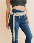 Seashell Serenade Braided Tie-Up Belt Belts Natural