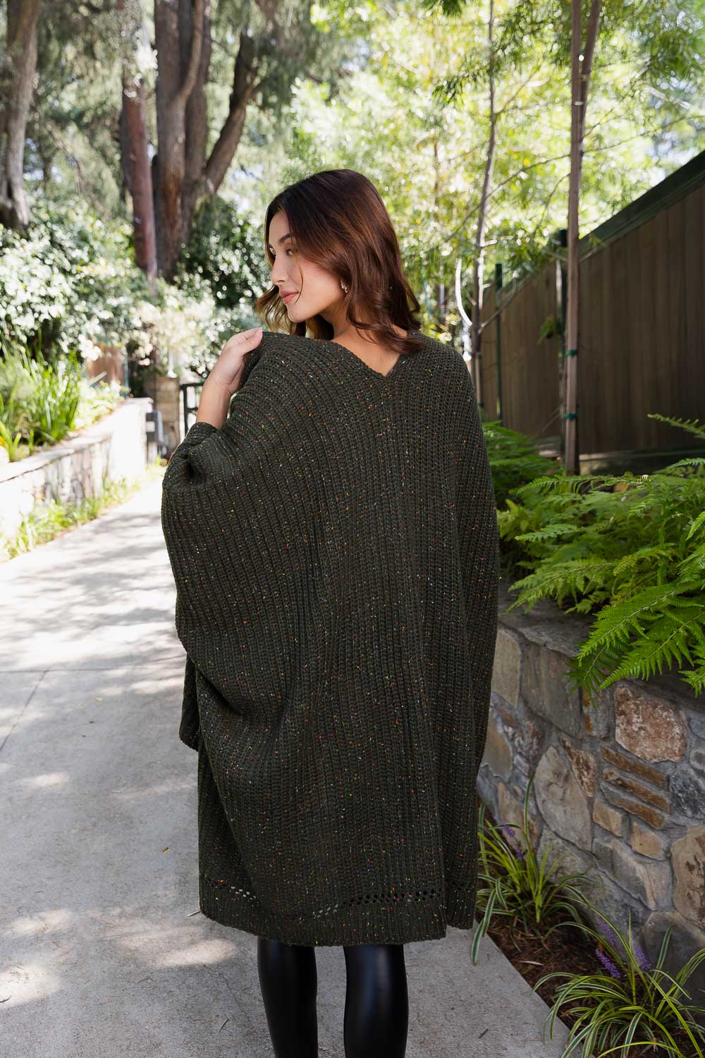 Snuggly Knit Haven Chunky Ribbed Pocket Ruana Ponchos