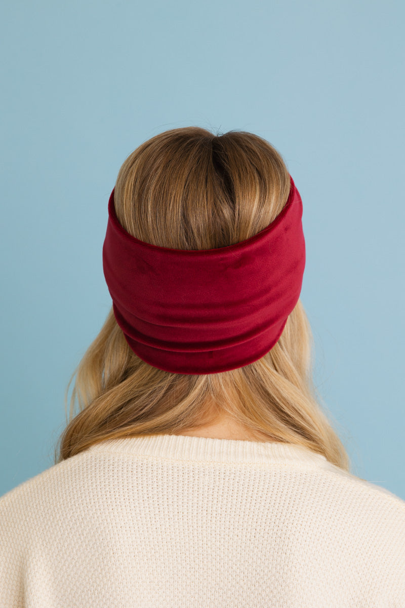 Soft fabric twist knot wine headbands, lightweight and comfortable.