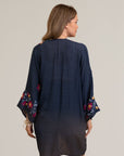 Stylish and comfortable ethereal anemone floral navy kimono.