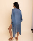 Sun-kissed Breeze Frayed Trim Kimono