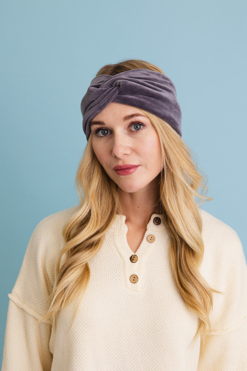 Super soft twisted headbands dark gray for everyday comfort and style.