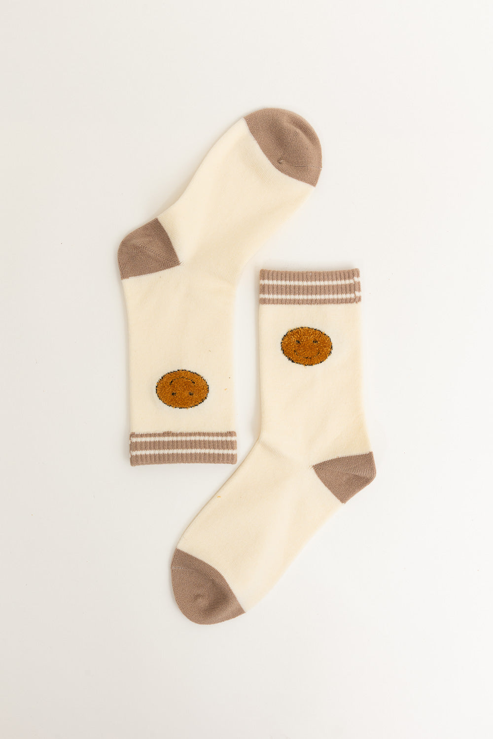 Threaded Smiles Crew Socks One Size / Ivory