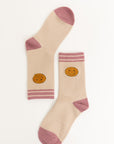 Threaded Smiles Crew Socks One Size / Tan