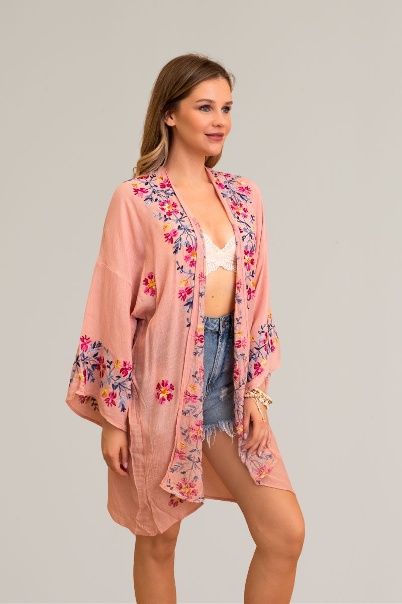 Trendy ethereal anemone rose kimono for all occasions.