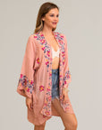 Trendy ethereal anemone rose kimono for all occasions.