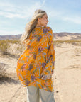 Tropical Vibe Draped Sleeve Kimono