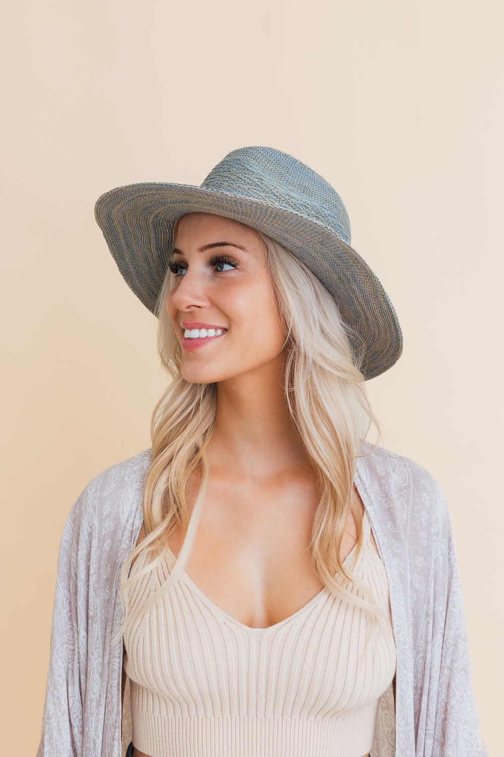 Western Whisper Straw Brim Hat Hats Blue