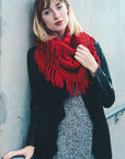 Fuzzy Chenille Tassel Infinity Scarf