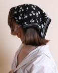 Dainty Flower Bandana Face Masks Black