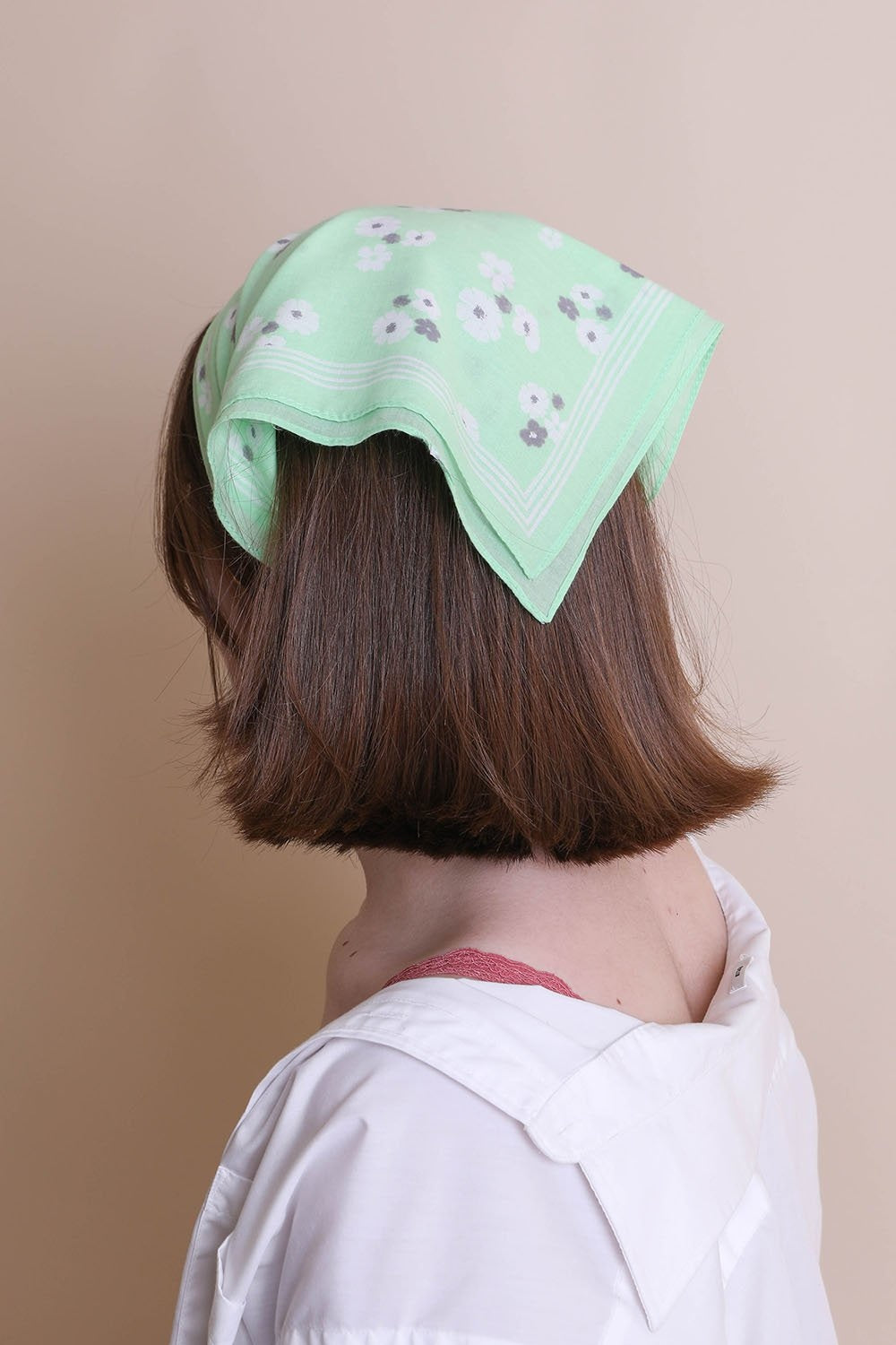 Dainty Flower Bandana Face Masks Green