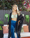 Soft Embroidered Zig Zag Kimono