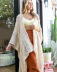 Soft Embroidered Zig Zag Kimono Cream