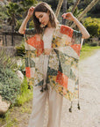 Allover Floral Print Kimono