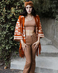 Aztec Luxe Fringed Ruana Ponchos