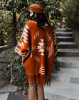 Aztec Luxe Fringed Ruana Ponchos