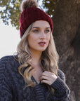 Basic Ribbed Pom Beanie Hats & Hair Burgundy