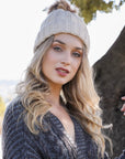 Basic Ribbed Pom Beanie Hats & Hair Ivory