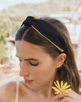 Basic Woven Top Knot Headband Accessories Black