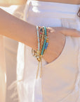 Beaded Gold Stacked Bracelet Jewelry Teal