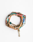 Beaded Gold Stacked Bracelet Jewelry Teal