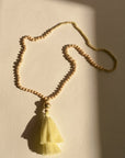 Bohemian Beaded Tassel Necklace Jewelry Ivory