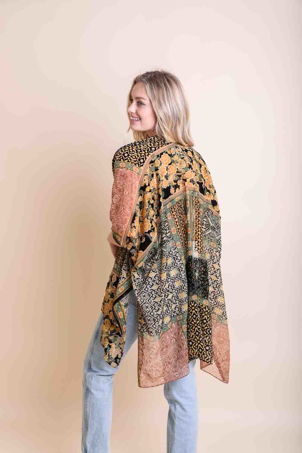 Bohemian Burnout Velvet Kimono Ponchos