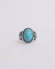 Bohemian Oval Cut Turquoise Ring Jewelry