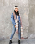 Boho Speckle Stripe Tassel Scarf Scarves