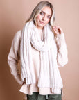 Boucle Vertical Knit Scarf Scarves Bone