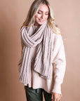 Boucle Vertical Knit Scarf Scarves