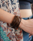 Braided Leather Cuff Bracelet w/ Adjustable Clasp Jewelry