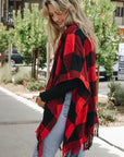 Buffalo Check Tassel Poncho Ponchos