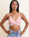 Butterfly Scallop Lace Bralette Small / Blush